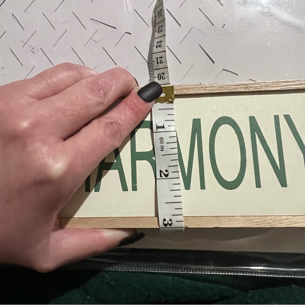 Harmony Inspirational Quote Decorative Wooden Cream And Green Wooden Sign New - Picture 4 of 6